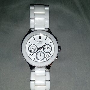 DKNY Vintage White Ceramic Stainless Steel Watch
